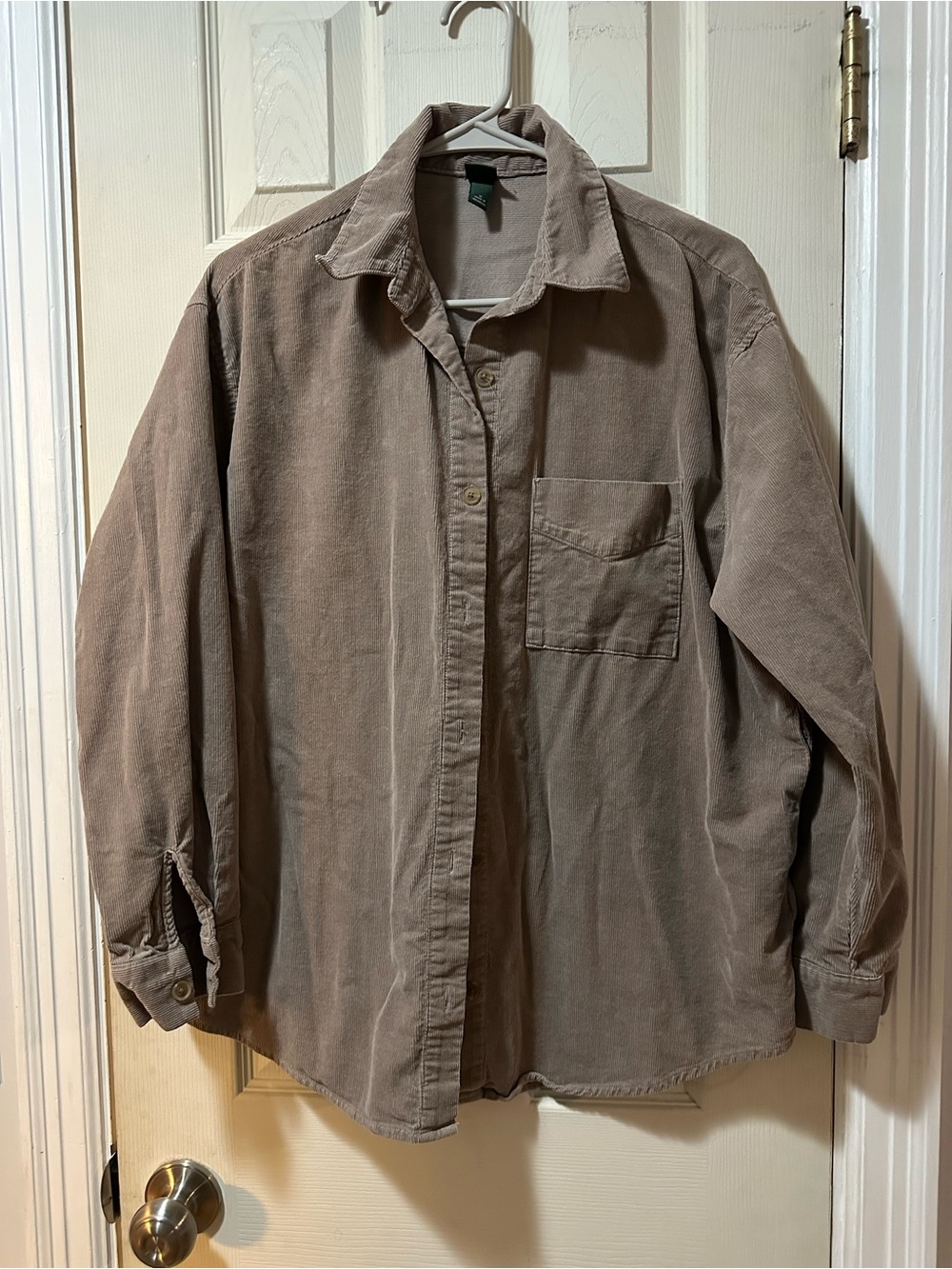 wild fable womens Corduroy Shirt Jacket - Taupe Brown with pocket